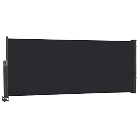 HENGMEI 100 x 300cm Brise-vue extensible - Opaque - Protection UV - Store latéral avec poignée, anthracite NAIZY