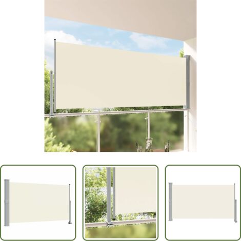 Store latéral -  Auvent latéral rétractable de patio 140 x 300 cm Blanc cassé