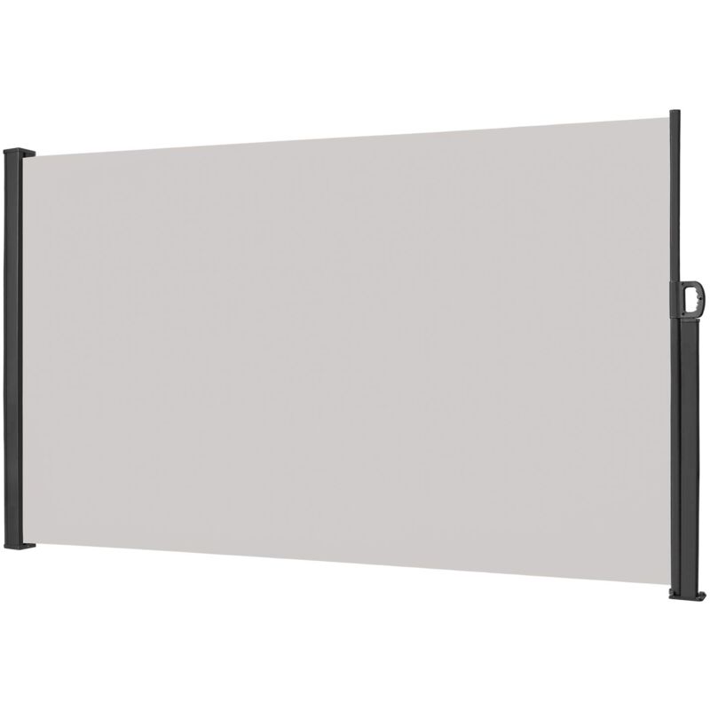 Naizy - Store Latéral 180 x 300cm Brise-vue extensible - Opaque - Protection uv - Store latéral avec poignée, gris clair