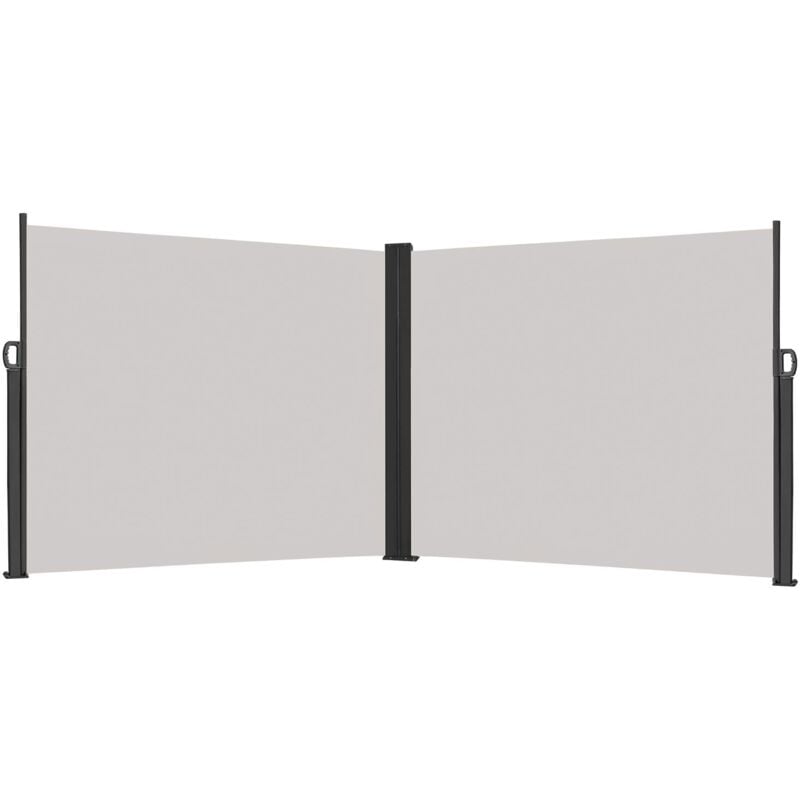 Naizy - Store Latéral - 200 x 600 cm - Brise-vue extensible - Protection uv - Store Latéral avec poignée Opaque, gris clair