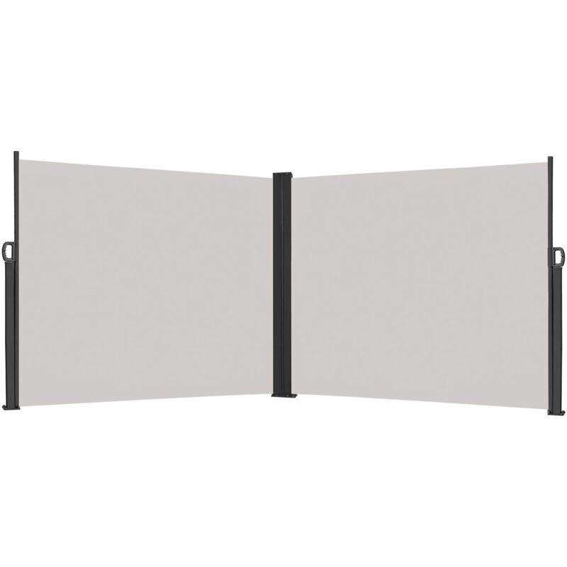 Naizy - Store Latéral 160 x 600 cm Brise-vue extensible Opaque Protection uv Store Latéral avec poignée gris clair