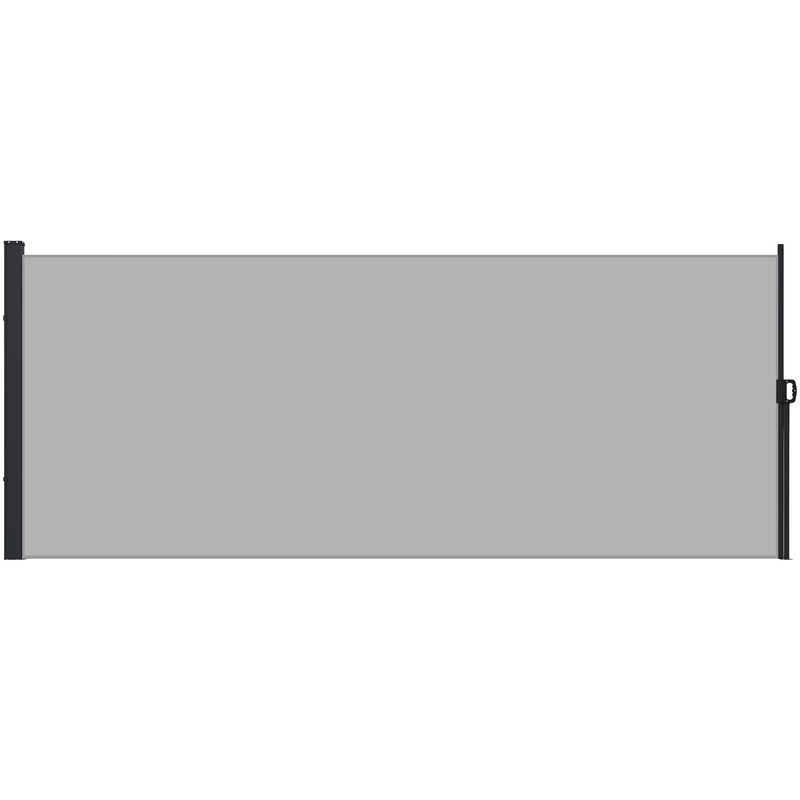 Outsunny - Store latéral brise-vue paravent rétractable de jardin dim. 4L x 1,80H m alu. polyester haute densité gris