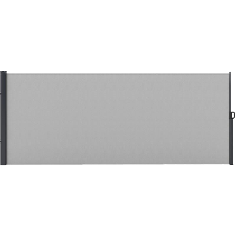 Outsunny - Store latéral brise-vue paravent rétractable de jardin dim. 4L x 1,60H m alu. polyester haute densité 180 g/m² gris
