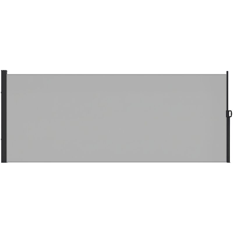 Store latéral brise-vue paravent rétractable de jardin dim. 3 x 1,8 m alu. polyester gris clair