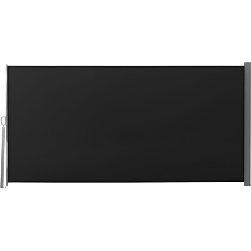 Outsunny - Store latéral brise-vue paravent rétractable dim. 3L x 1,6H m métal polyester imperméable anti-UV haute densité 180g/m² noir