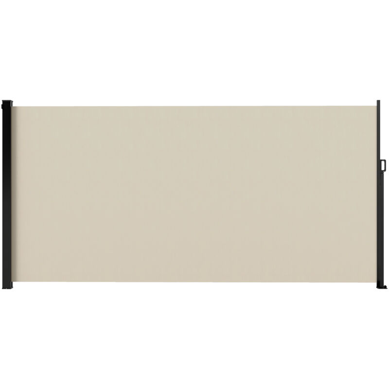 Outsunny - Store latéral brise-vue paravent rétractable dim. 3,5L x 1,8H m alu. polyester imperméable anti-UV haute densité 280 g/m² beige