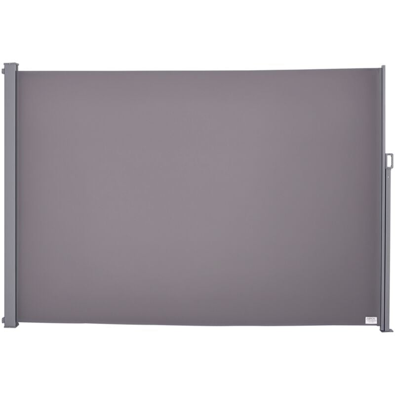 Outsunny - Store latéral brise-vue paravent rétractable dim. 3L x 2H m alu. polyester anti-UV haute densité 280 g/m² gris