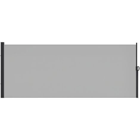 Store latéral Brise-Vue paravent rétractable dim. 3L x 1,8H m alu. Polyester Anti-UV Haute densité 180 g/m² gris clair