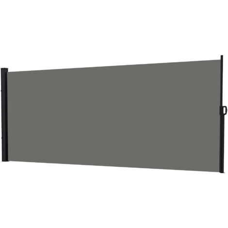 Store latéral brise-vue rétractable 4 x 1,8 m aluminium polyester haute densité 180 g/m² gris anthracite