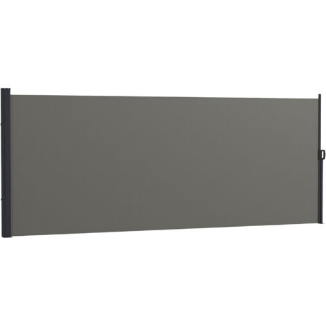 Store latéral Brise-Vue rétractable 4L x 1,60H m aluminium Polyester Anti-UV Haute densité 180 g/m² Gris foncé