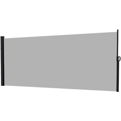 Store latéral Brise-Vue rétractable, 4L x 1,80H m, alu., polyester anti-UV haute densité 180 g/m², gris