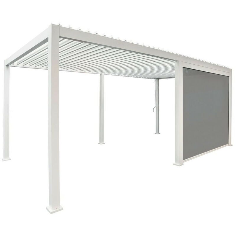 Chalet & jardin Store latéral pour Pergola Bioclimatique Ombréa® 4 m - blanc