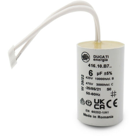 Store Menuiserie – Condensateur 6 µF pour moteur de volet roulant Bubendorff – Tension 425V-475V AC – Installation simplifiée – Durée de vie 10 000 heures