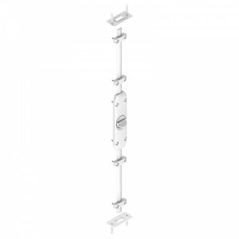 Store Menuiserie – Crémone à bouton blanc 2500mm – Mécanisme de verrouillage robuste – Pour ventail à déplacement horizontal – Installation facile