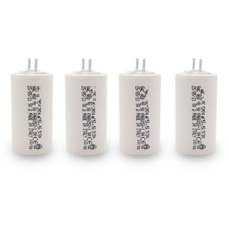 Store Menuiserie – Lot de 4 condensateurs 5,5 µF – Tension 450 V AC – Durée de vie 10 000 heures – Compatible moteurs volets roulants