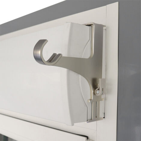 Store Menuiserie – Support sans perçage pour tringle à rideau – Extensible 14 à 24 cm – Pour coffres de 140 à 240 mm – Supporte tringles D.20 à 28 mm