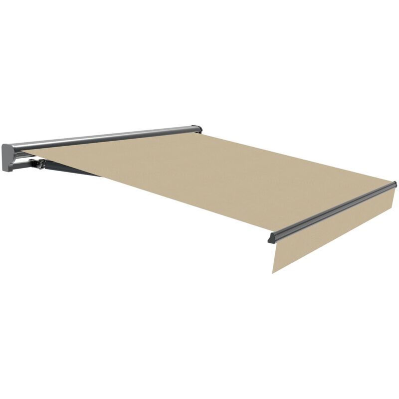 Store Motorisé 5x3 Beige – Acrylique uv – Semi-coffre Anthracite – Télécommande