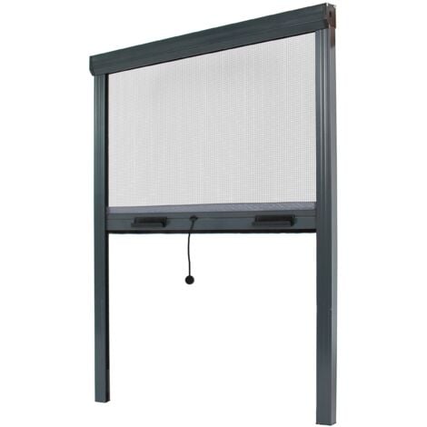 Store moustiquaire Recoupable Alu - L 150 x H 160 cm - Gris - Unitaire