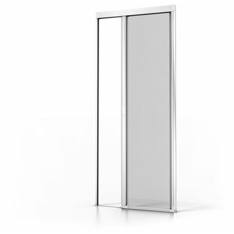 MADECOSTORE Moustiquaire enroulable en alu pour fenêtre - Blanc - L80 x  H130cm