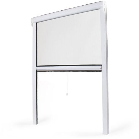 Store Moustiquaire Recoupable PVC Blanc - L 80 x H 130 cm