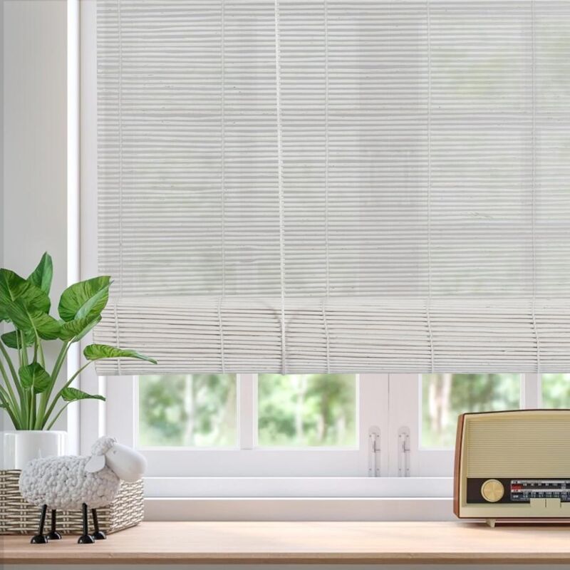 Ineasicer - Store Occultant,Store Bambou Intérieur,Protection Solaire Protection visuelle Store à enroulement à tirage latéral pour Fenêtres et