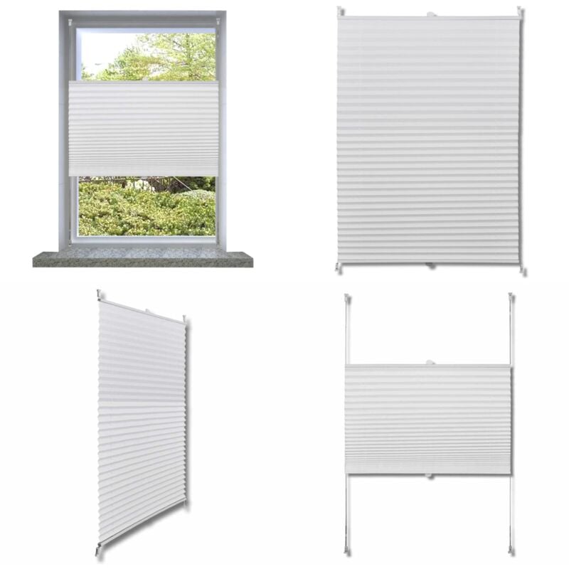 Vidaxl - Store plissé 40x150 cm Blanc - Store Plissé - Rideau Occultant - Protection Solaire - Decoration Intérieure - Stores Blancs - Home & Living