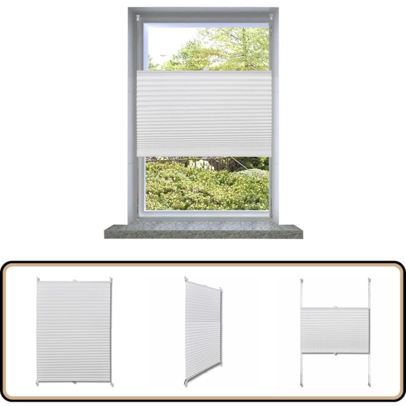 Vidaxl - Store plissé 60x100 cm Blanc - Store Plissée - Rideau Intérieur - Occultation Lumière - Décoration Intérieure - Stores Vénitiens