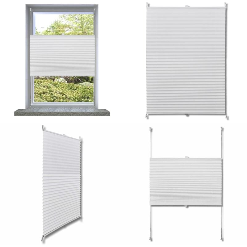 Vidaxl - Store plissé 60x125 cm Blanc - Store Plissée - Rideau Intérieur - Decoration Intérieure - Protection Solaire - Stores Vénitiens - Home &