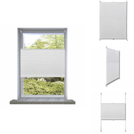 Store plissé 60x200 cm Blanc - Store Plissée - Rideau Intérieur - Occultation Lumière - Decoration Intérieure - Stores Vénitiens