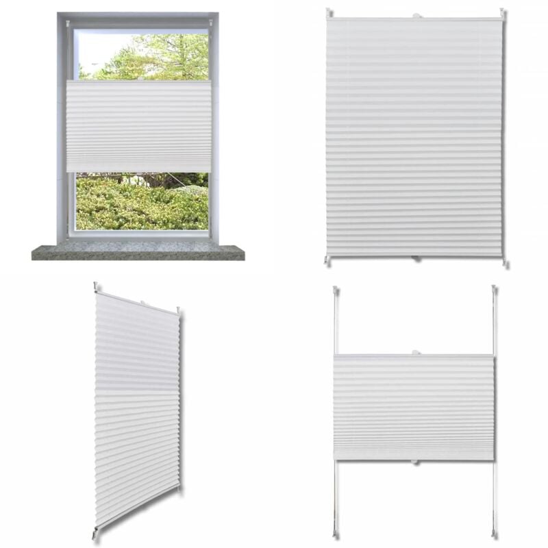 Store plissé 70x200 cm Blanc - Store Plissée - Rideau Intérieur - Occultation Lumière - Décoration Intérieure - Stores En Toile - Home & Living