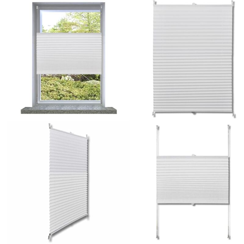 Vidaxl - Store plissé 80x100 cm Blanc - Store Plissée - Rideau Intérieur - Decoration Intérieure - Protection Solaire - Stores Vénitiens - Home &
