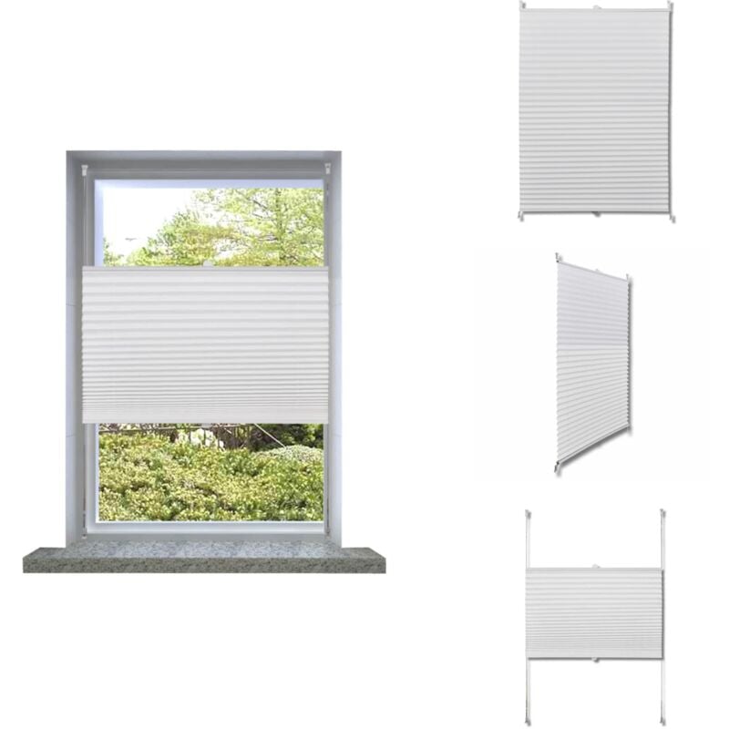 Vidaxl - Store plissé 80x100 cm Blanc - Store Plissée - Rideau Intérieur - Decoration Intérieure - Protection Solaire - Stores Vénitiens