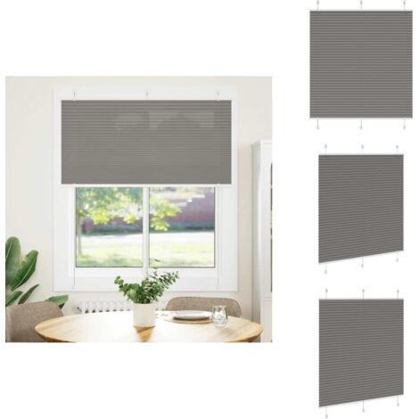 Store plissé anthracite 115x100 cm largeur du tissu 114,4 cm - Store Plissé - Stores Plissés - Store Plissé De Fenêtre - Plisse Aveugle