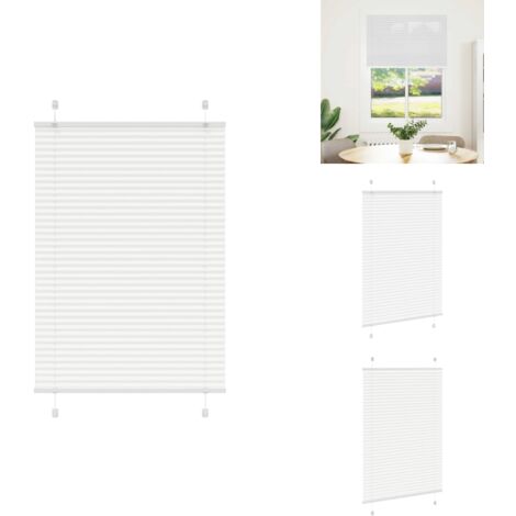 Store plissé blanc 100x100 cm largeur du tissu 99,4cm polyester - Store Plissé - Stores Plissés - Store Plissé De Fenêtre - Plisse Aveugle