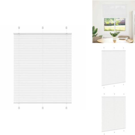 Store plissé blanc 105x100cm largeur du tissu 104,4cm polyester - Store Plissé - Stores Plissés - Store Plissé De Fenêtre - Plisse Aveugle