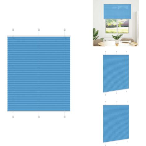 Store plissé bleu 105x150 cm largeur du tissu 104,4cm polyester - Store Plissé - Stores Plissés - Store Plissé De Fenêtre - Plisse Aveugle
