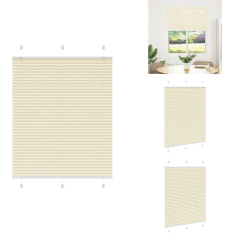Store plissé crème 110x150cm largeur du tissu 109,4cm polyester - Store Plissé - Stores Plissés - Store Plissé De Fenêtre - Plisse Aveugle