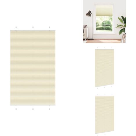 Store plissé crème 115x200cm largeur du tissu 114,4cm polyester - Store Plissé - Stores Plissés - Store Plissé De Fenêtre - Plisse Aveugle