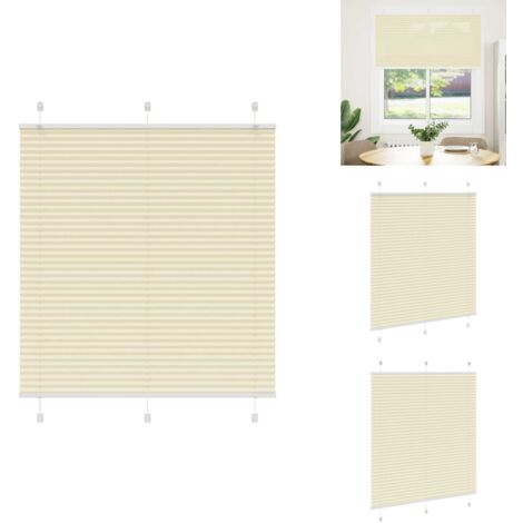 Store plissé crème 120x150cm largeur du tissu 119,4cm polyester - Store Plissé - Stores Plissés - Store Plissé De Fenêtre - Plisse Aveugle