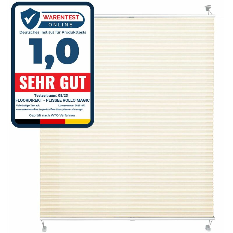 Floordirekt - Store plissé Magic Blanc crème 110 x 200 cm
