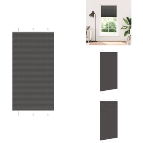 Store plissé noir 110x200 cm largeur du tissu 109,4cm polyester - Store Plissé - Stores Plissés - Store Plissé De Fenêtre - Plisse Aveugle
