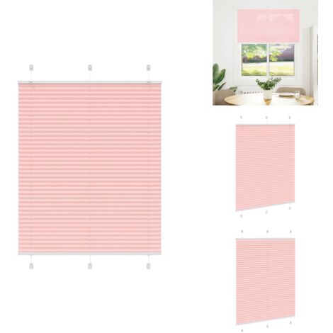 Store plissé rose 105x100 cm largeur du tissu 104,4cm polyester - Store Plissé - Stores Plissés - Store Plissé De Fenêtre - Plisse Aveugle