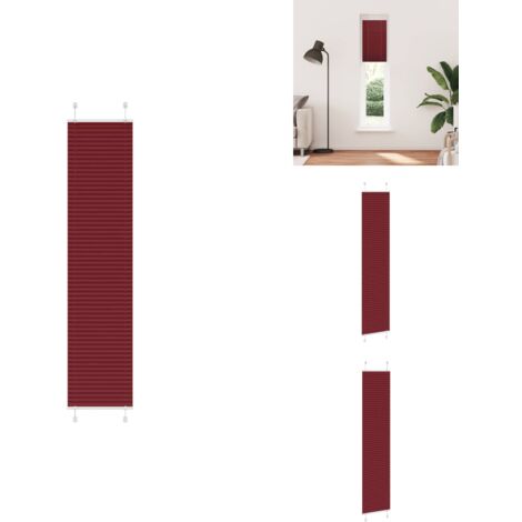 Store plissé rouge bordeaux 45x200 cm largeur du tissu 44,4 cm - Store Plissé - Stores Plissés - Store Plissé De Fenêtre - Plisse Aveugle