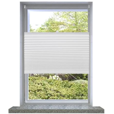 Store plissé，Rideau occultant 70x150 cm Blanc VDVM815263 MaisonChic