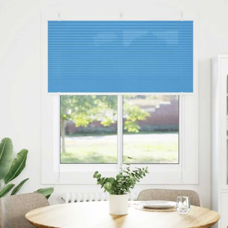 Store plissé，Store vénitien bleu 115x100 cm largeur du tissu 114,4cm polyester CFW6012799