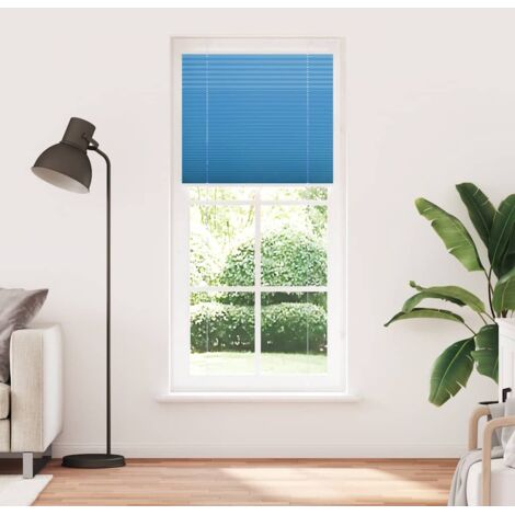 Store plissé，Store vénitien bleu 95x200 cm largeur du tissu 94,4 cm polyester CFW4861082