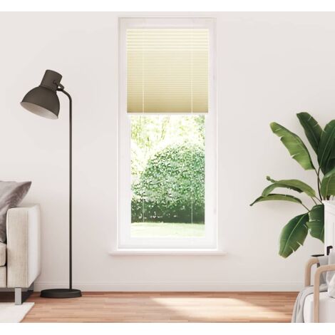 Store plissé，Store vénitien crème 75x200 cm largeur du tissu 74,4 cm polyester CFW7101623