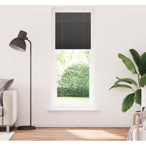 Store plissé，Store vénitien noir 70x200 cm largeur du tissu 69,4 cm polyester CFW7490881