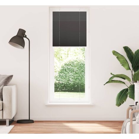 Store plissé，Store vénitien noir 75x200 cm largeur du tissu 74,4 cm polyester CFW2924934