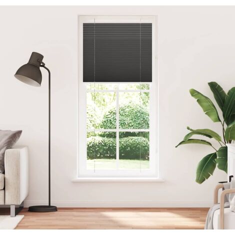 Store plissé，Store vénitien noir 85x200 cm largeur du tissu 84,4 cm polyester CFW3299343